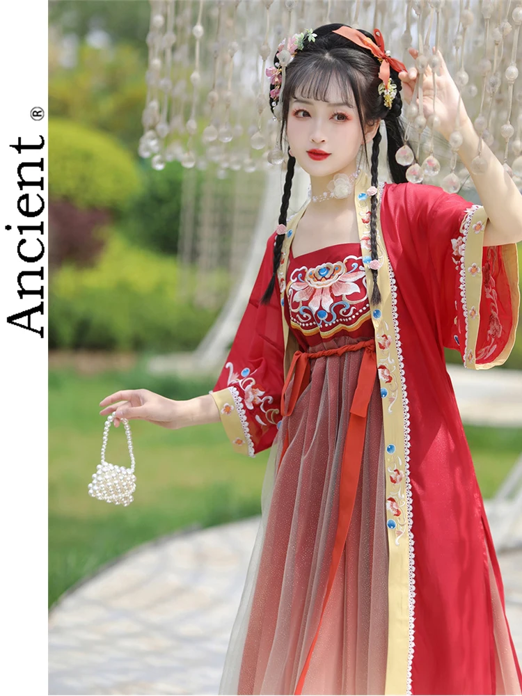 

New Chinese Style Cosplay Traditional Hanfu of Tang Dynasty Folk Dance Costumes Asian Dress Improved Korean Women Retro Fashion