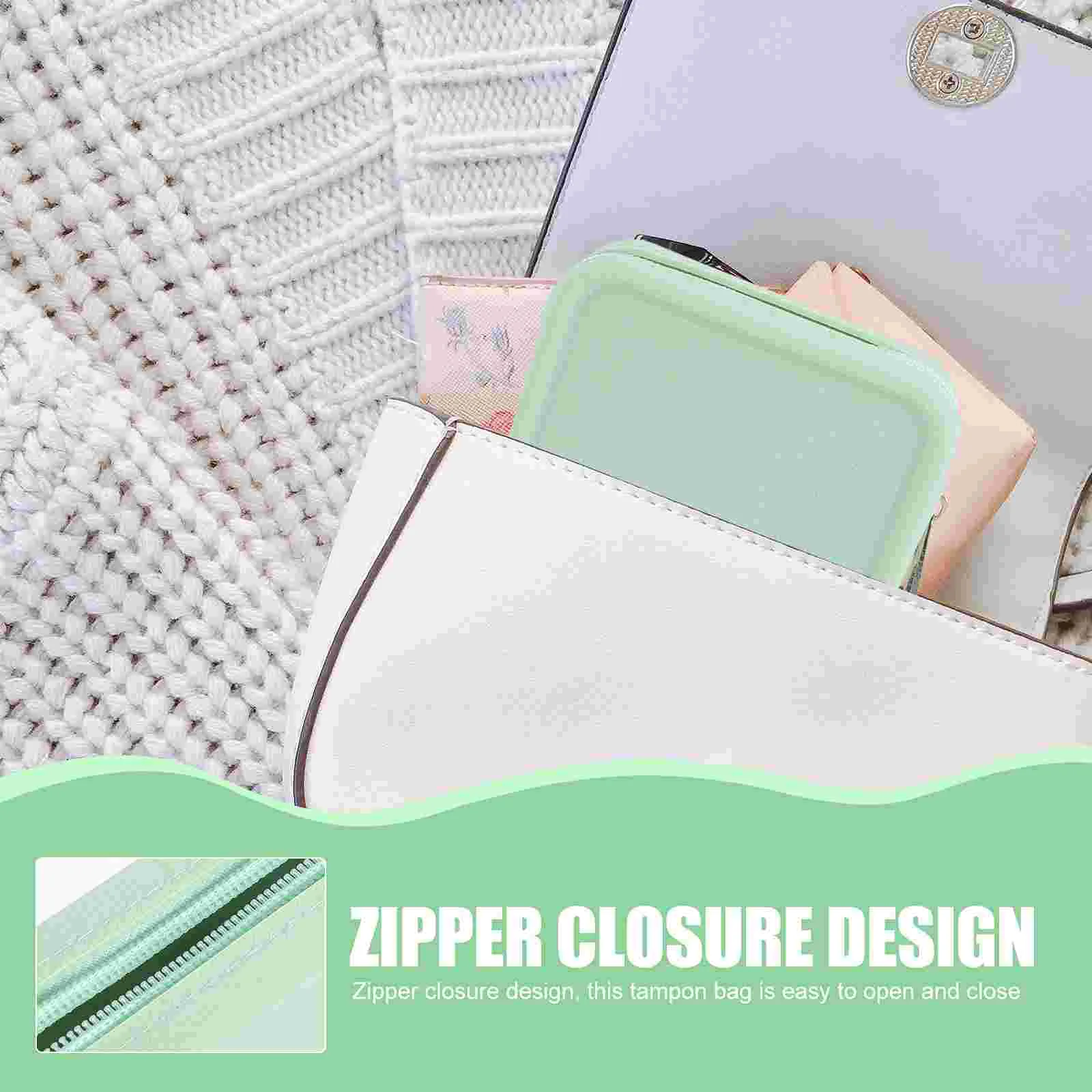 Кошелек для монет сумка женской гигиены тампоны светло-зеленые подушечки из