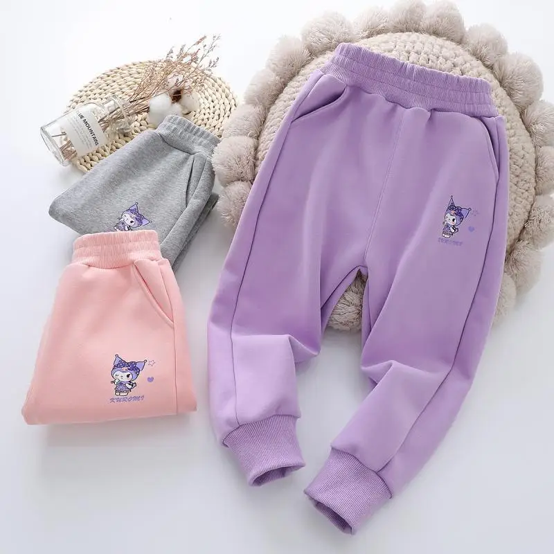 

Kawaii Sanrio Kuromi Anime Cartoon Girl Children Clothing Cute Printed Sports Pants Spring Autumn Casual Pants Children Pants