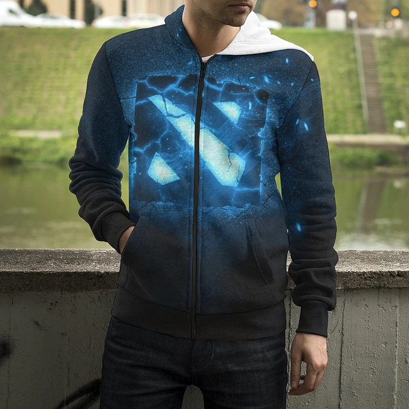 

New 3D Printed Hooded Sweatshirts Game Dota 2 Zip Up Hoodies Men Women Fashion Casual Cool Streetwear Zip Hoodie Clothes
