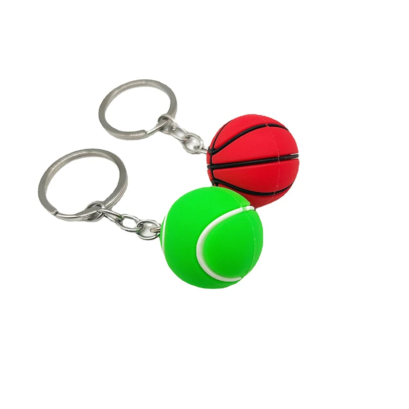 

Novelty Gift Rugby Basketball Tennis Keychain Creative Sports Keyring Car Accessories Birthday Party Gifts Present Key Ring