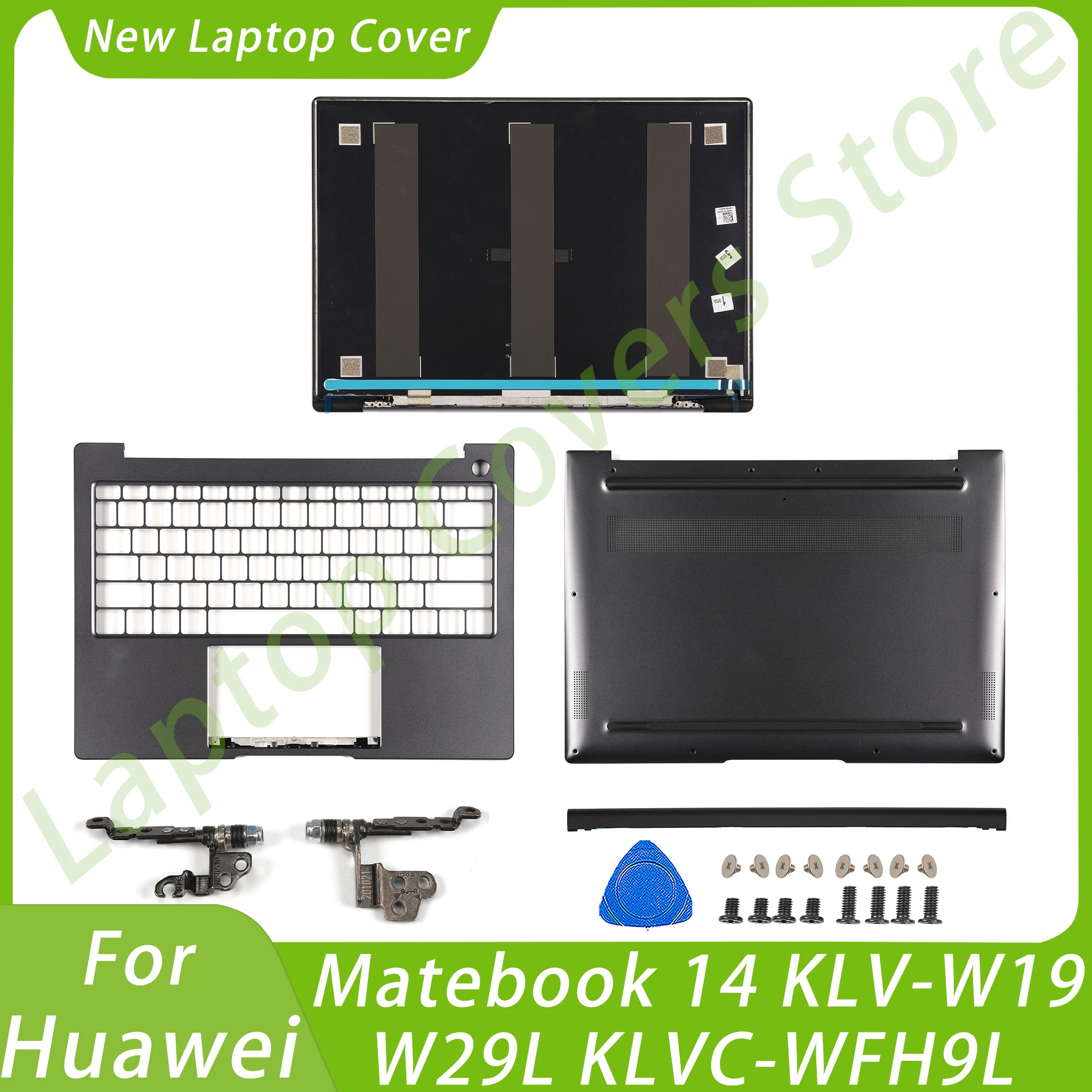 

Новые детали для ноутбука Huawei Matebook 14 Φ W29L, задняя крышка ЖК-дисплея, Упор для рук, нижние петли, замена серого цвета