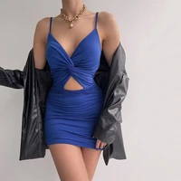 woman dress y2k sexy spaghetti strap cut out camisole bodycon mini prom dresses summer 2022 ruched party vestidos women clothing