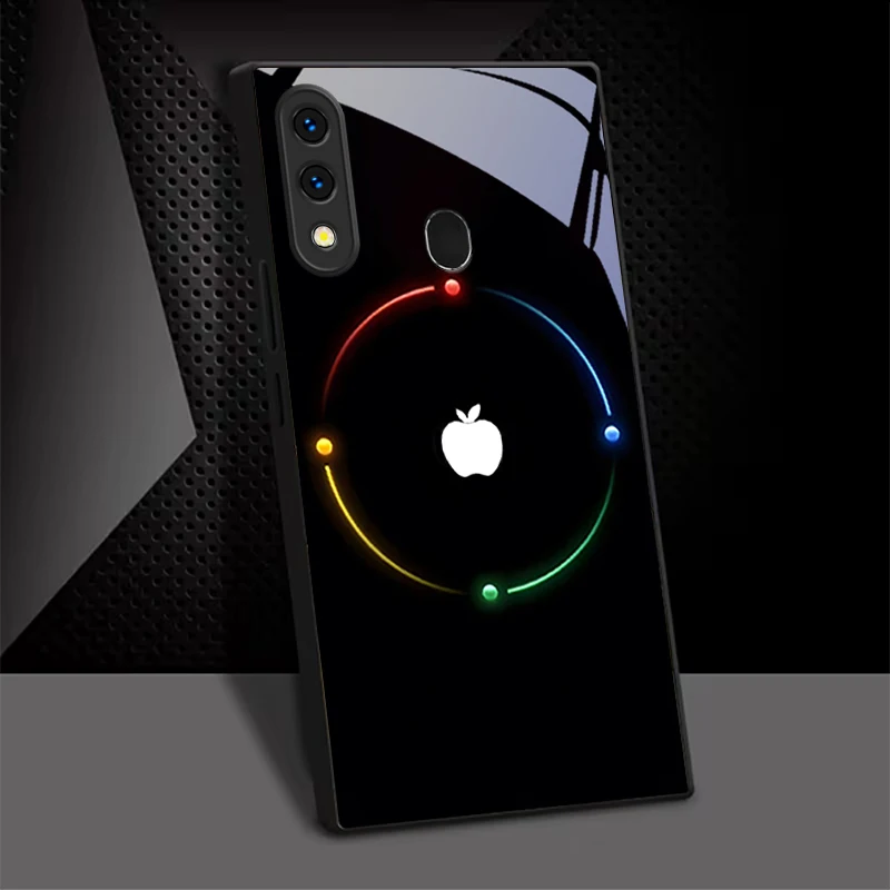 Фото Чехол для телефона Nocturnal Chroma Loop из черного стекла для Samsung Galaxy A50 A52 A52s A53 A54 A55 A56 A51 A80 A70 A71 A35 A34 A30 №1