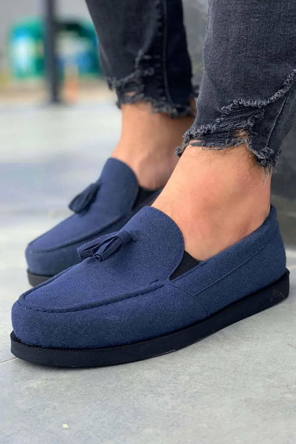 

Knack 007 Men 'S Classic Shoes Loafers Blue Seasonal Comfortable Orthotic Insole Style Spring Summer 2022 Fashion Bağcıksız Inner Lining Cotton