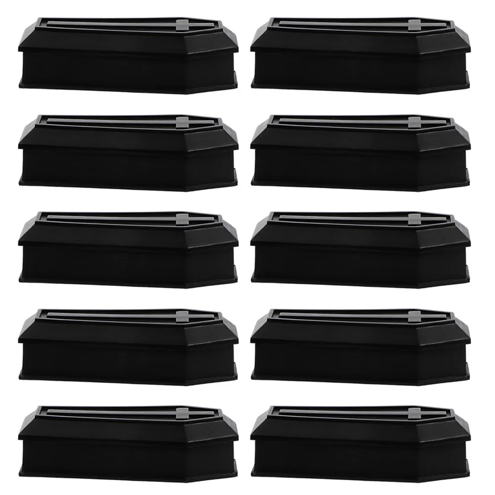 

10 Pcs Coffin Model Halloween Decor Party Favors Candy Holder Gift Prank Props Tabletop Models Plastic Ornaments