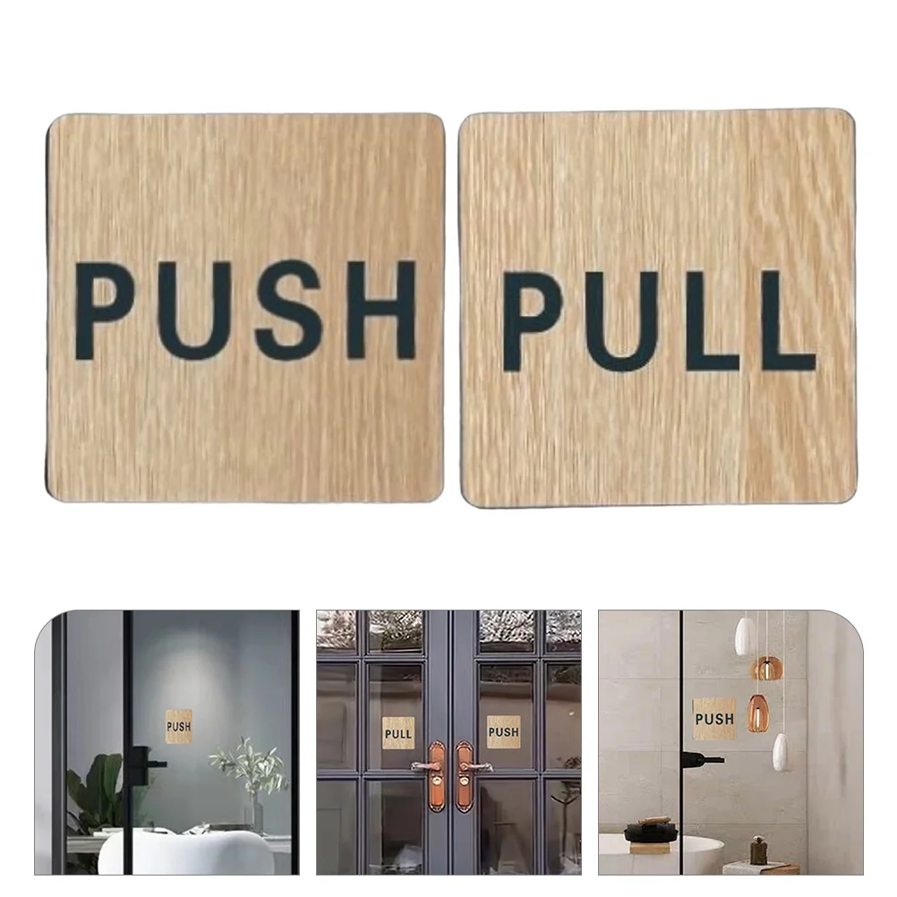 

Push Sign Door Signage Double Decal Adhesive Self Stickers Sided Office Entrancecafe Signages Wood Hanging