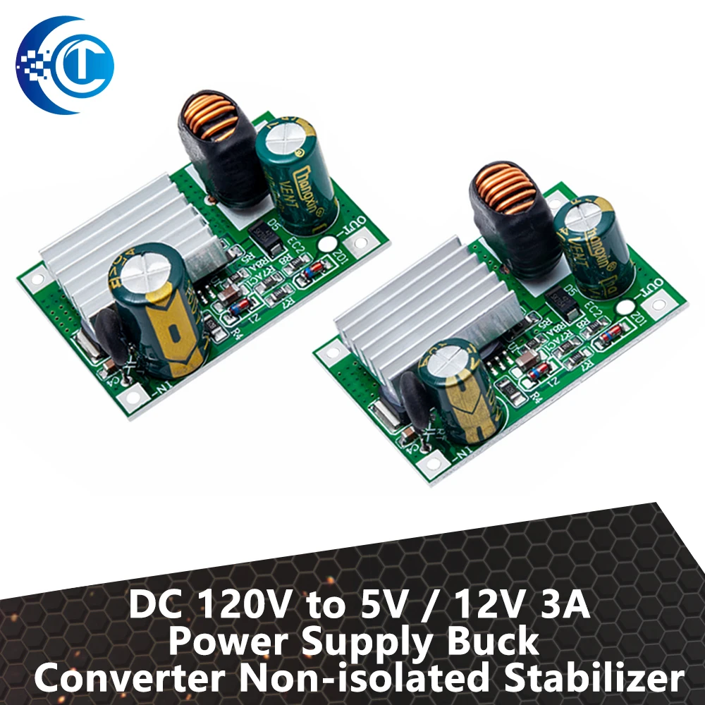 Понижающий модуль постоянного тока, преобразователь источника питания, неизолированный стабилизатор, 9 В, 12 В, 24 В, 36 В, 48 В, 72 в, 84 в, 120 в до 5 В, 12 В, 3 А