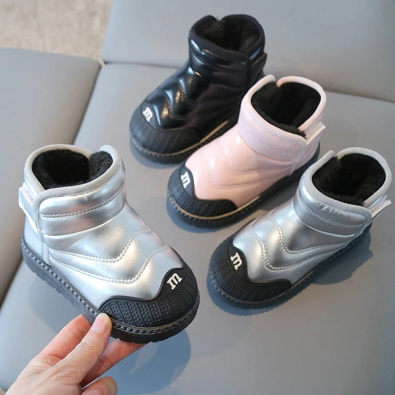 

Kids Student Boot Boys Winter Snow Boots Children Shoes Girl Short Boots Non-slip Plush Warm