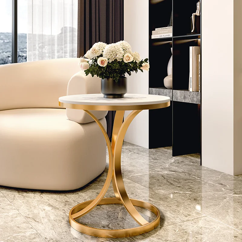 

Round Nordic Coffee Tables Living Room Bed Side Small Modern Marble Console Table Nightstands Gold Muebles Bedroom Furniture
