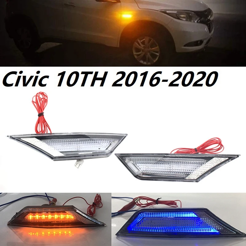 

2X LED Side Marker Light Turn Signal DRL Lamp Kit for Honda Civic 10TH 2016-2020 Clear 33800-TBA-A02 33850-TBA-A02