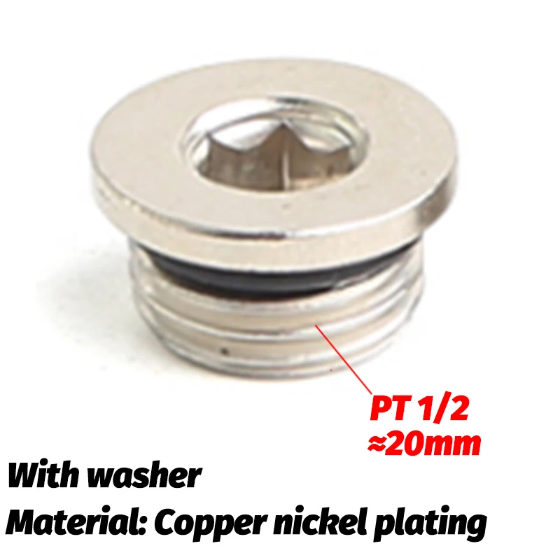 

1 шт. M5 M6 1/8 1/4 "3/8" 1/2 "медная внутренняя шестиугольная заглушка с уплотнительным кольцом, медная заглушка, торцевая заглушка для пневматики