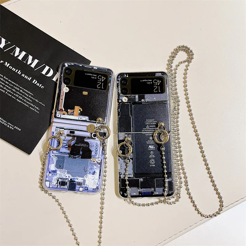 

Personality Phone Circuit Board Phone Case for Samsung Galaxy Z Flip 3 5G Hard PC Back Cover for ZFlip3 Case Protective Shell