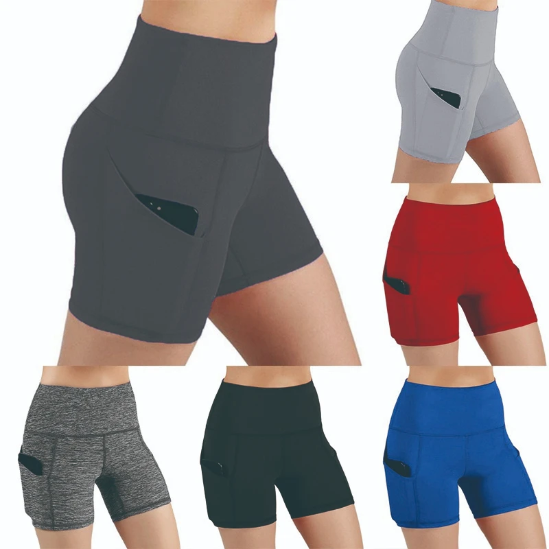 

2022 Seamless Slim Fit High Waist Yoga Sport Shorts High Stretch Sports Shorts Push Up Women Fitness Running Shorts Workout