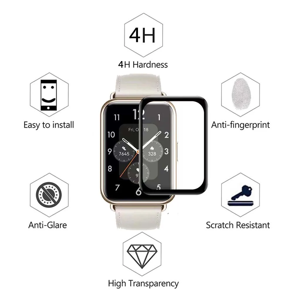 

2pcs Screen Protector Cover For Huawei Watch Fit2 Fit 2 Mini Clear 3D Curved Transparent Full Explosion-proof Film Not Glass