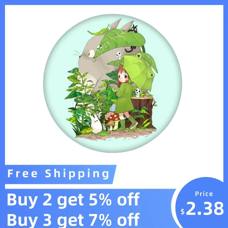 

58mm New Anime My Neighbor Totoro Brooch Pins Anime Badge Cosplay Accessories
