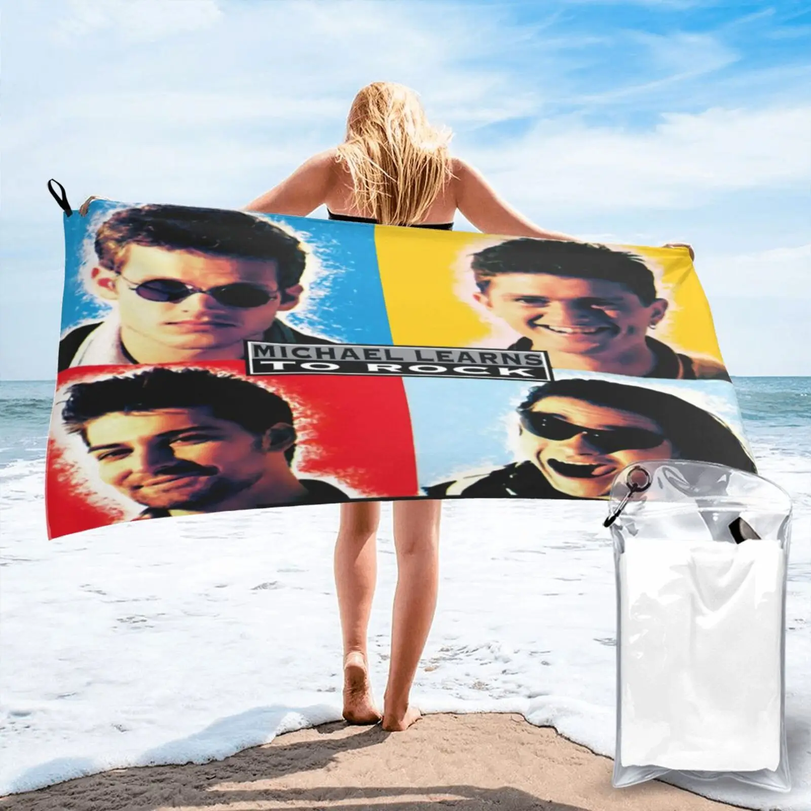 

Michael Learns To Mltr Colours Album Beach Towel Bathroom Products Bath-House Bathrobe Female Spa Strandlaken Hand Towel Beach
