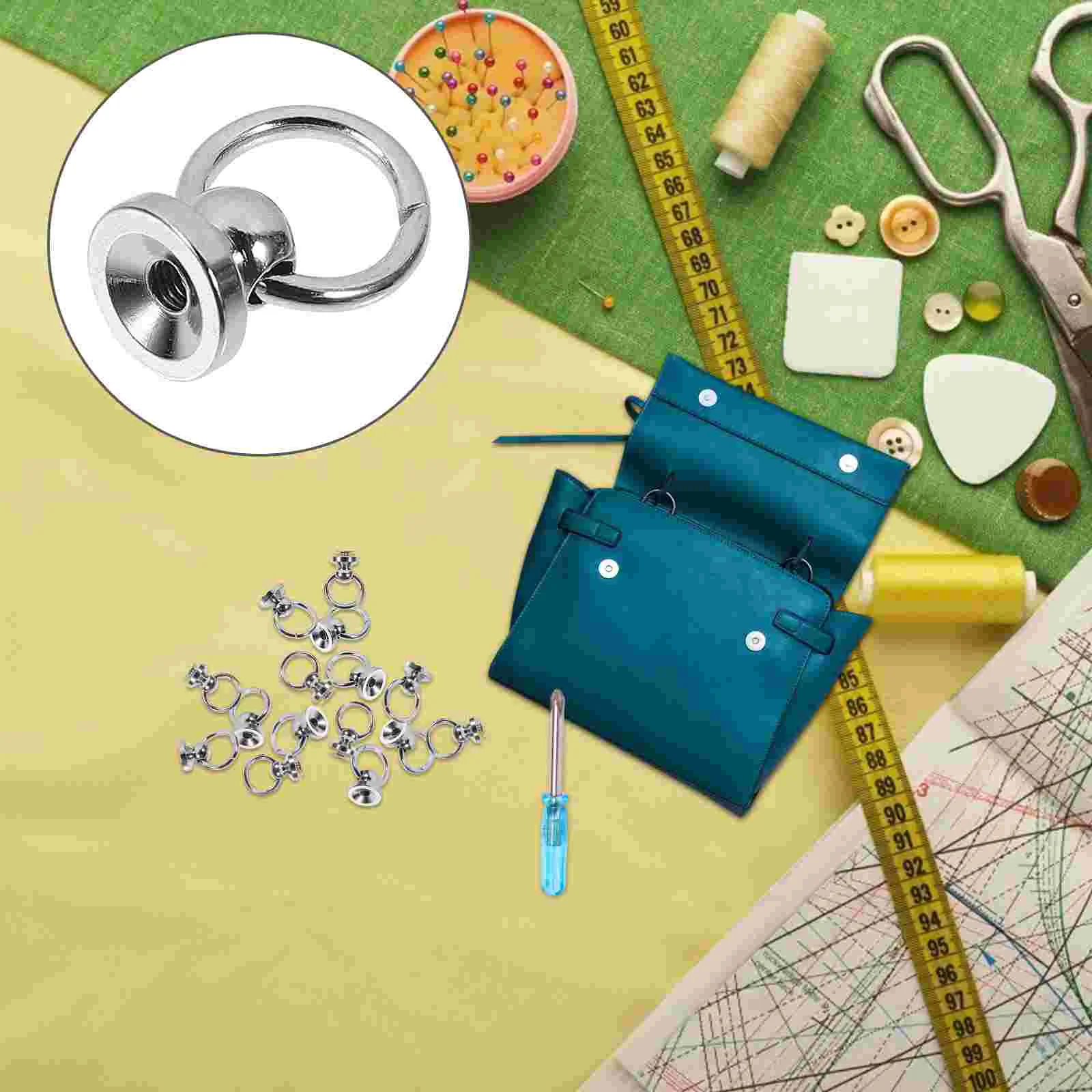 

12pcs Belt Ring Bag Screw Accessories Bag Buckle Ring Removable Side Buckle