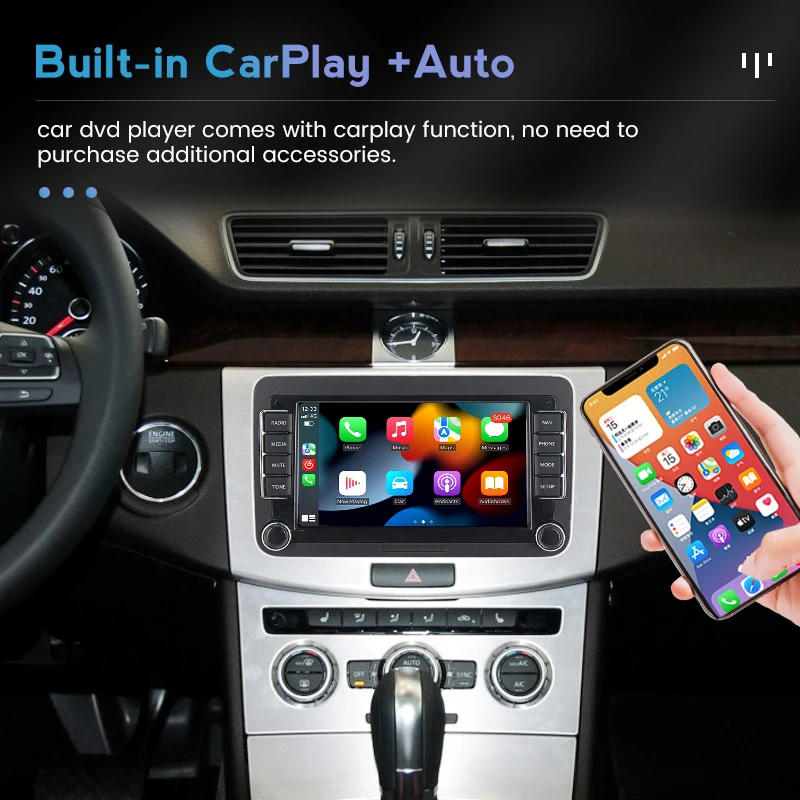 Автомобильный мультимедийный плеер 2Din на Android 11 для Volkswagen Golf 6 Polo Tigan Passat B6 B7 CC Jetta
