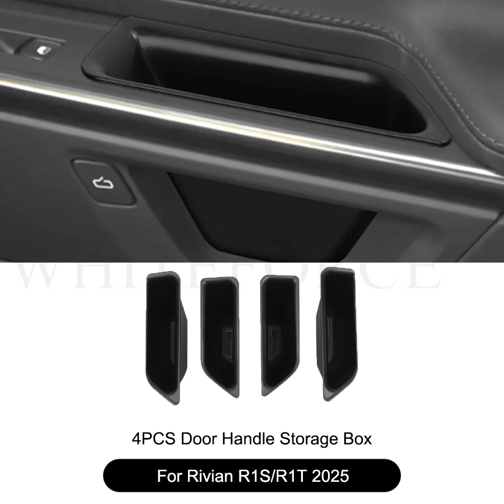 

Для RIVIAN R1S/R1T 2025 ящик для хранения ручек передней и задней двери 4 шт. автомобильный боковой подлокотник-органайзер контейнер водонепроницаемый лоток аксессуары