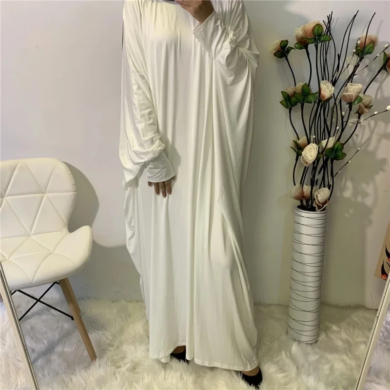 Muslim Fashion Women's Clothing Fashion Comfortable Batwing Long Sleeve Solid Color Casual Dress