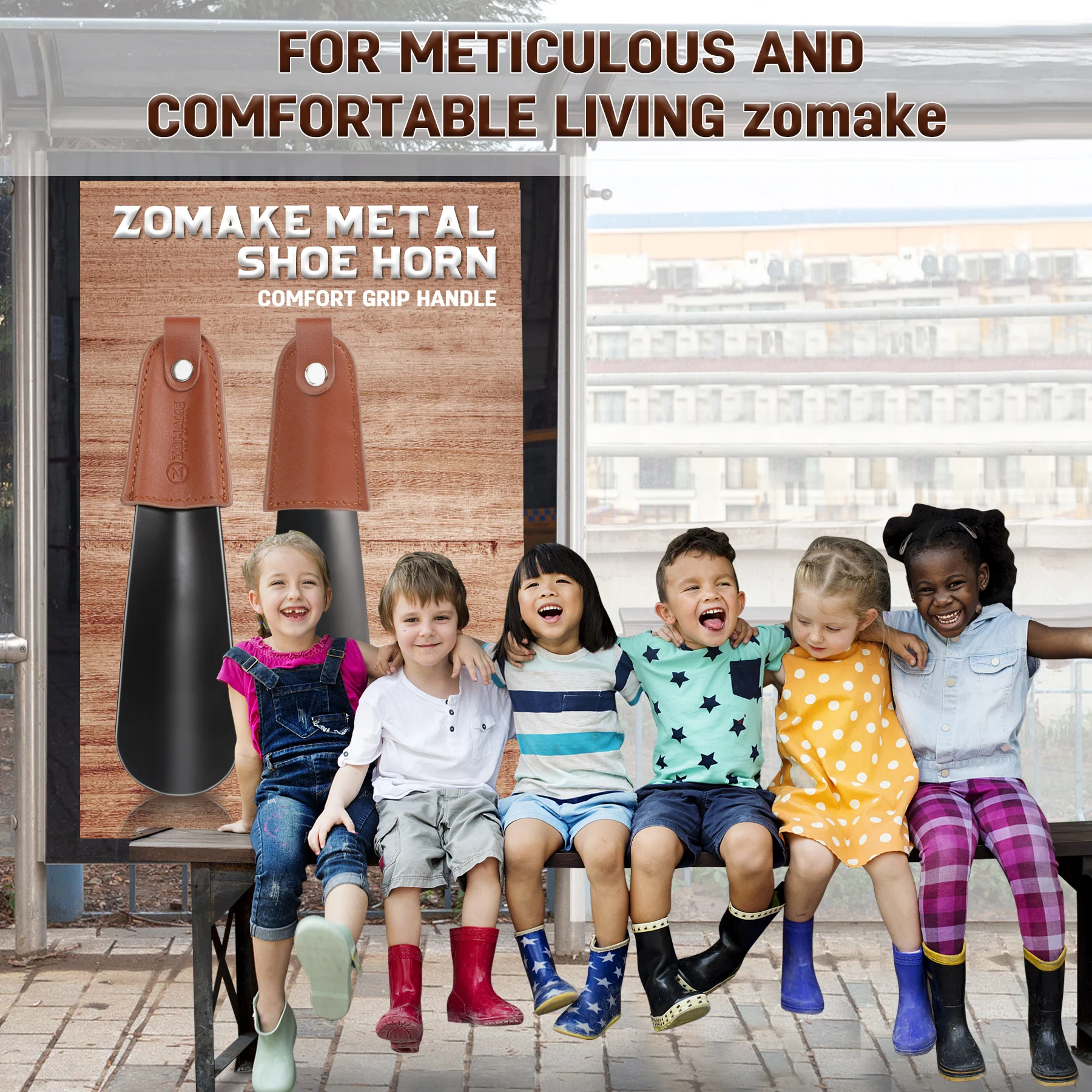 ZOMAKE 17 2 см профессиональный рожок для обуви дорожная кожаная ручка подъемник из