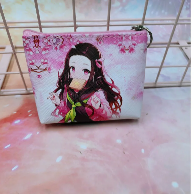 Anime Demon Slayer Kimetsu No Yaiba Coin Wallet Cosplay Kamado Nezuko Purse Canvas Penny Purse Coin Bag Coins Storage Bag