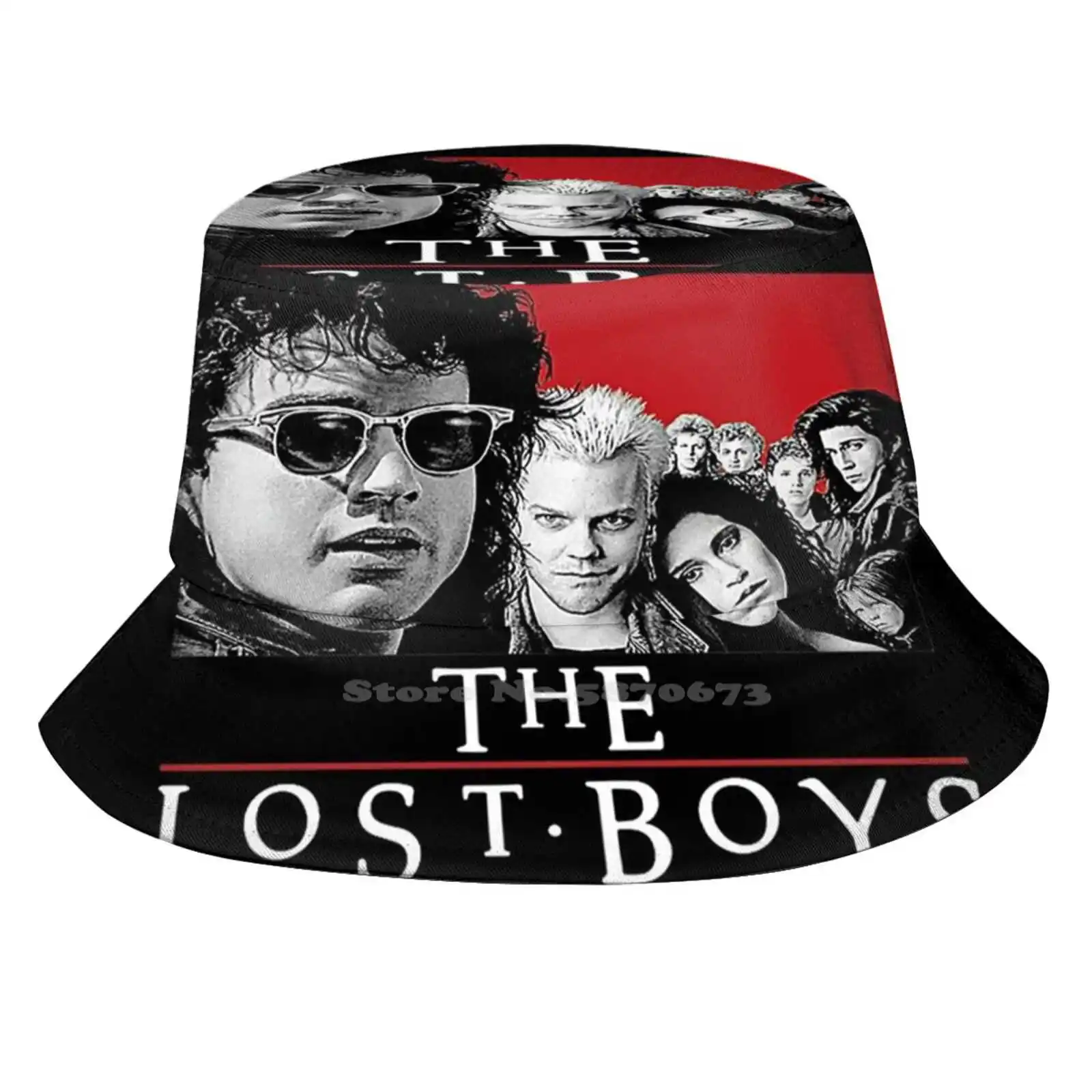 

The Print Bucket Hats Sun Cap The Vampire Horror Santa Carla Vampires Frog Brothers Vampire Movies 80s Halloween Band Music