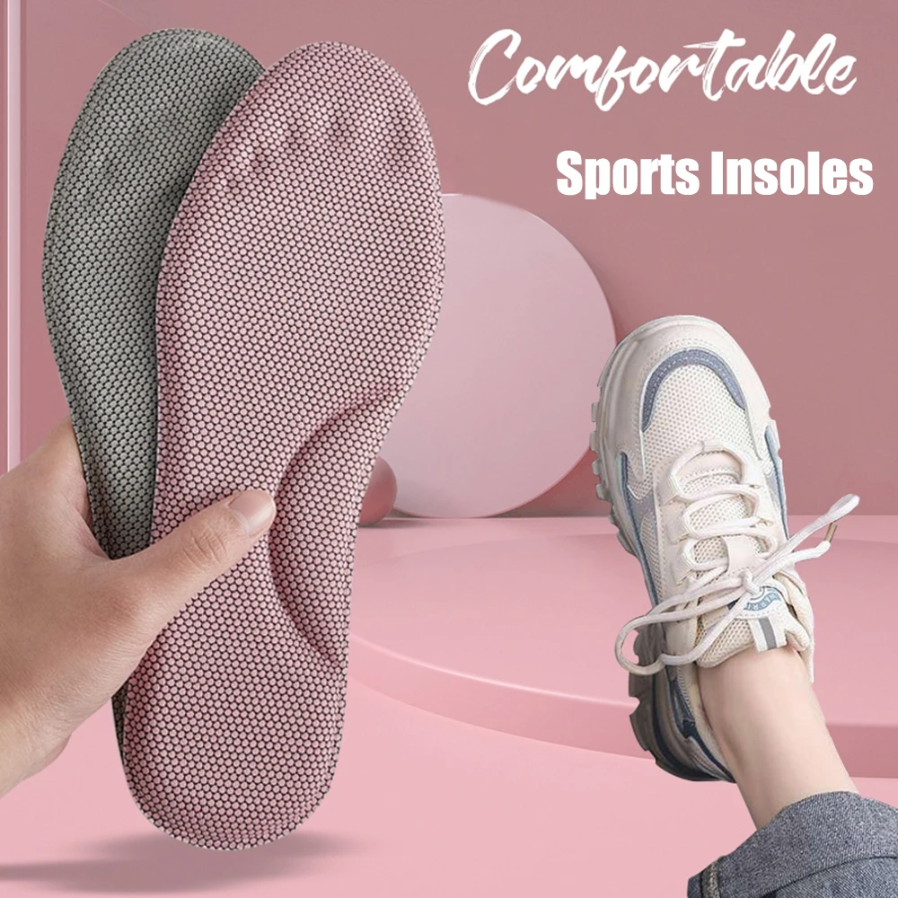 1Pair Memory Foam Insoles For Shoes Sole Soft Deodorant Breathable Cushion Running Insoles For Feet Men Women Orthopedic Insoles