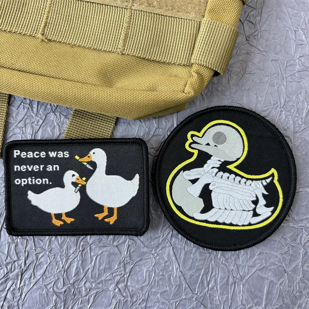 Забавные наклейки на одежду с изображением утки из мультфильма милые нашивки для