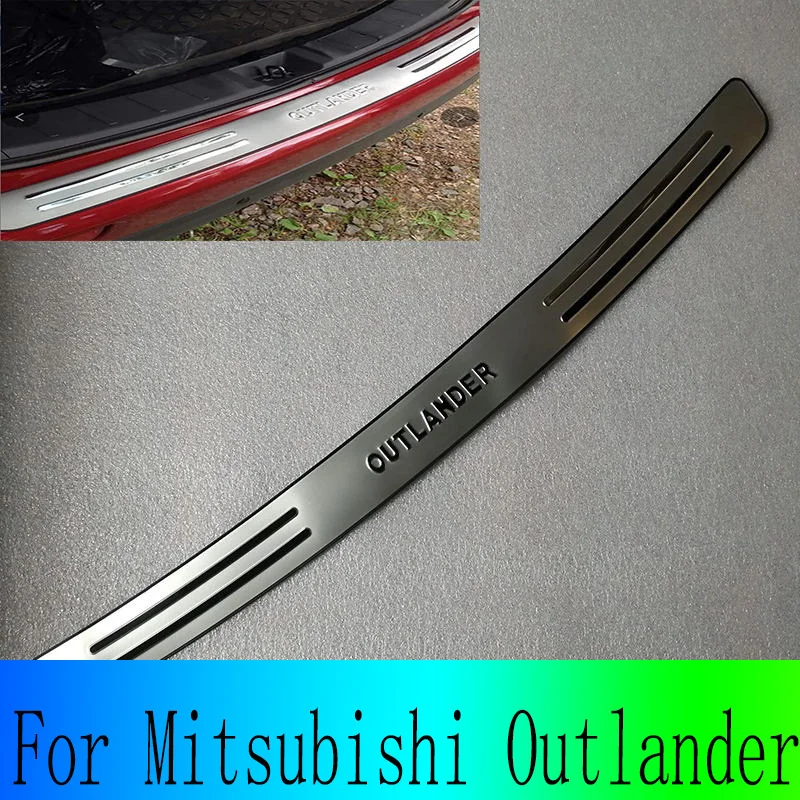 

For Mitsubishi Outlander Rear Bumper Car Protect Sticker Pads Door Edge Protection Products Chromium Styling Stainless Steel