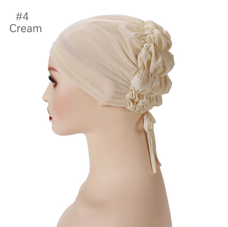 New Muslim Turban Hat Inner Hijab Caps Instant Mesh Bonnet Hijabs Thin Undercap HeadCover for Women Summer Breathable Headwrap