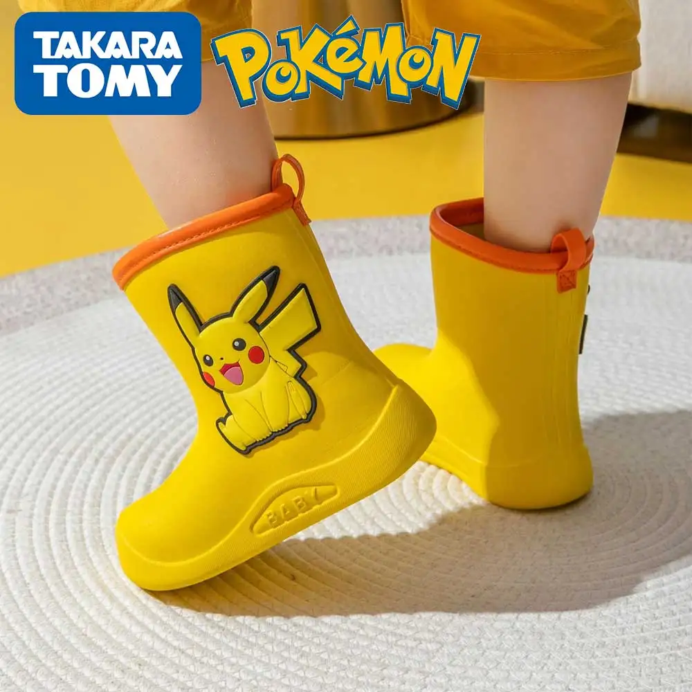 

Pokémon Cartoon Cute Pikachu Children's Rain Boots Boys And Girls Waterproof EVA Rubber Non-slip Kids Rain Boots For Kid Gift