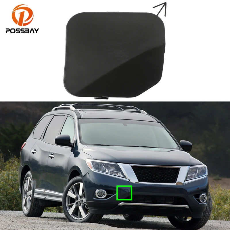 

Car Front Bumper Grille Towing Eye Hook Cover for Nissan Pathfinder 2013-2016 Black Replacement Auto Exterior Parts 622A0-3KA0A