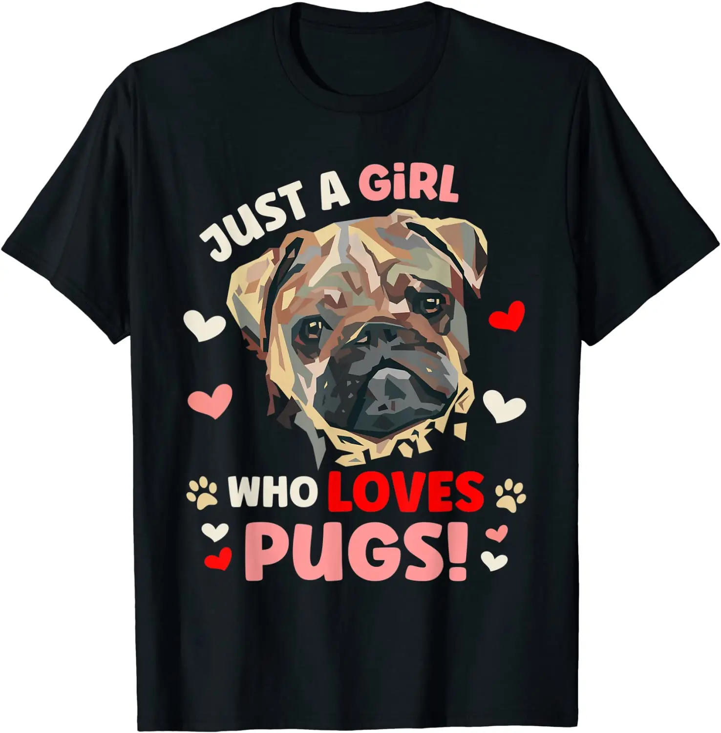 

Подарок мопса для девочек, футболка для любителей Мопсов, хлопковая Футболка с круглым вырезом, детская одежда