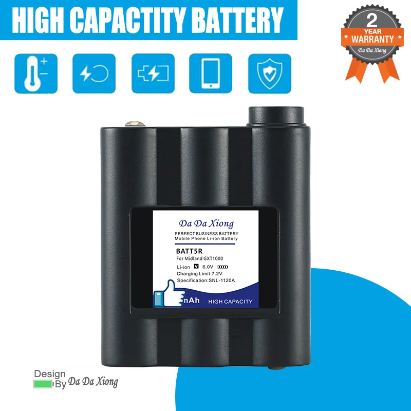 

New BATT5R Battery For 1 Midland BATT-5R AVP7GXT Walkie Talkie And Other GXT Series GMRS Radios Batteries