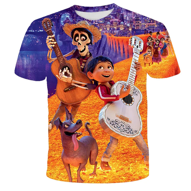 

Coco 3D Printing Boys And Girls Funny Cute T-Shirt Summer Casual Round Neck Short-Sleeved Clothing Cartoon T-Shirt
