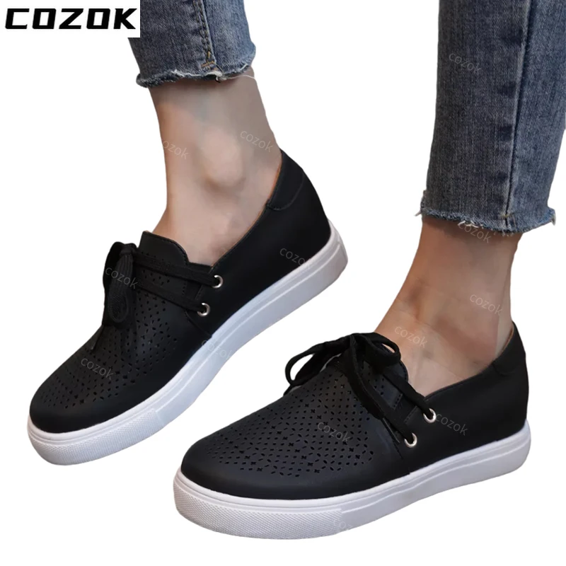 Flats Women Sports Shoes 2022 Summer Designer Sandals Sneakers New Lace-up Fad Breathable Hollow Soft Running Casual Women Shoes