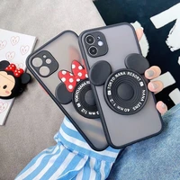bandai mickey minnie mouse leather cortex phone case for iphone 11 12 13 pro max mini x xs xr 6 7 8 plus se shockproof cover