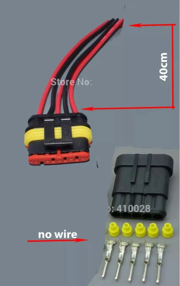 

5 комплектов, tyco 5pin auto 1,5 series, мужской и женский водонепроницаемый кабельный разъем 282089-1 282107-1