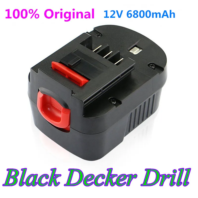

12V 6800mah Rechargeable Tool Battery for Black&Decker A12 A12EX FSB12 FS120B A1712 HP HP12 Ni-MH Replacement Drill Battery