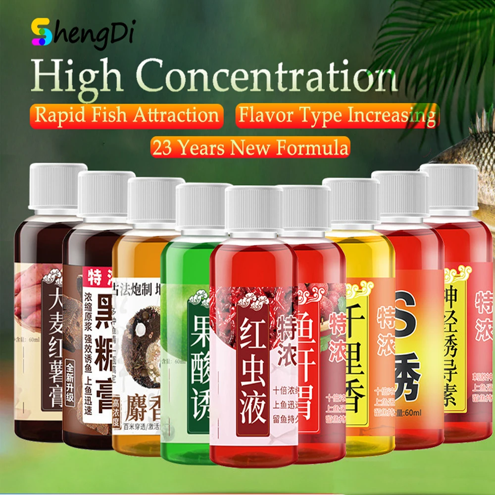 

60ml Strong Fish Attractant Concentrated Red Worm Liquid Fish Bait Additive High Concentration FishBait for Trout Cod Carp Bass
