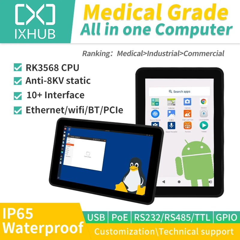 IXHUB 10 1-дюймовый планшетный ПК Linux Ubuntu Andriod IP65 Водонепроницаемая пылезащитная