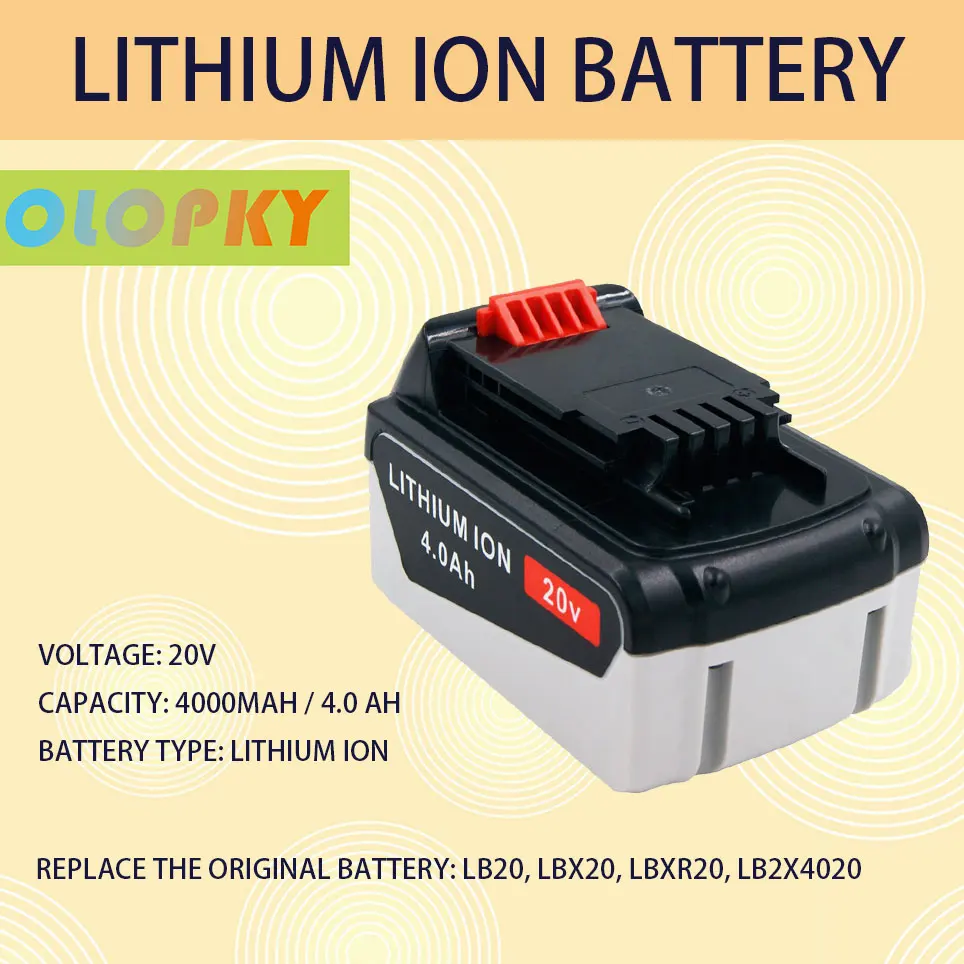 

LBXR20 LB20 LHT2220 LBX20 rechargeable battery cordless power tool replacement battery 20V 4000mah lithium battery