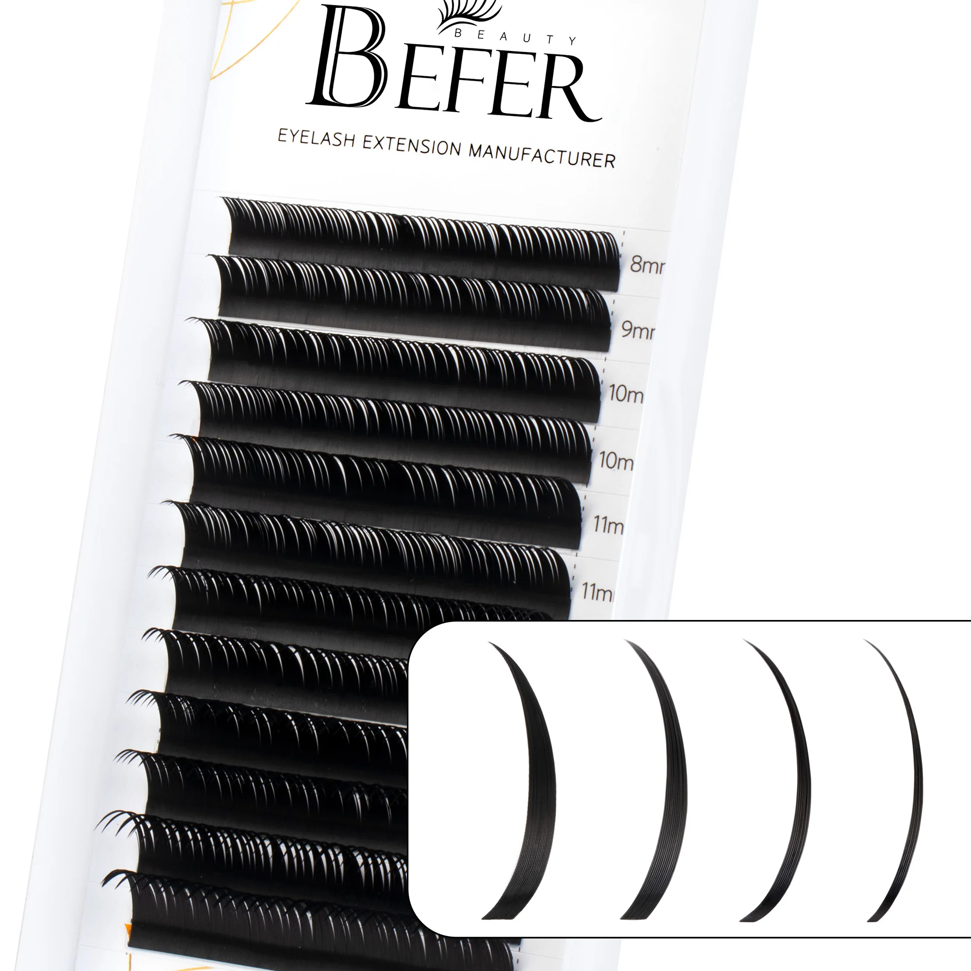 Фото Befer Beauty Манга Стиль Косплей Наращивание ресниц Аниме Ресницы 8-15 мм C/D Curl Мокрые регулируемые ширины Наращивание ресниц Поставщик №5