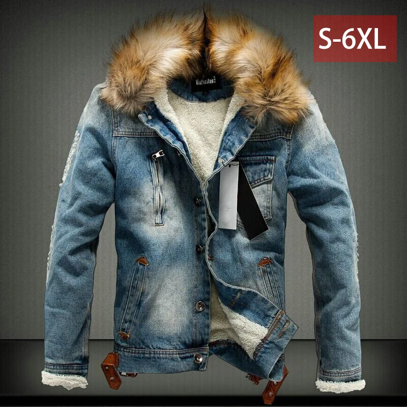 

Plus velvet jacket plus velvet denim jacket men's jean jacket denim plus velvet cotton coat men's plus size youth denim