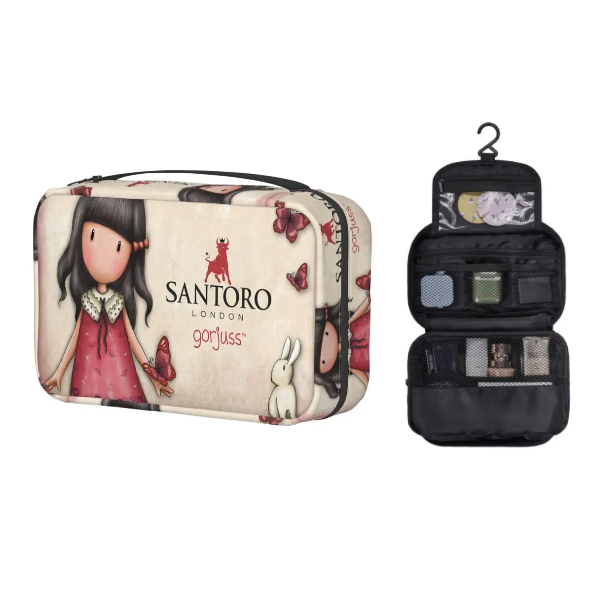 

Индивидуальная сумка для туалетных принадлежностей для женщин, органайзер для косметики в мультяшном стиле для девушек, Дамский органайзе...