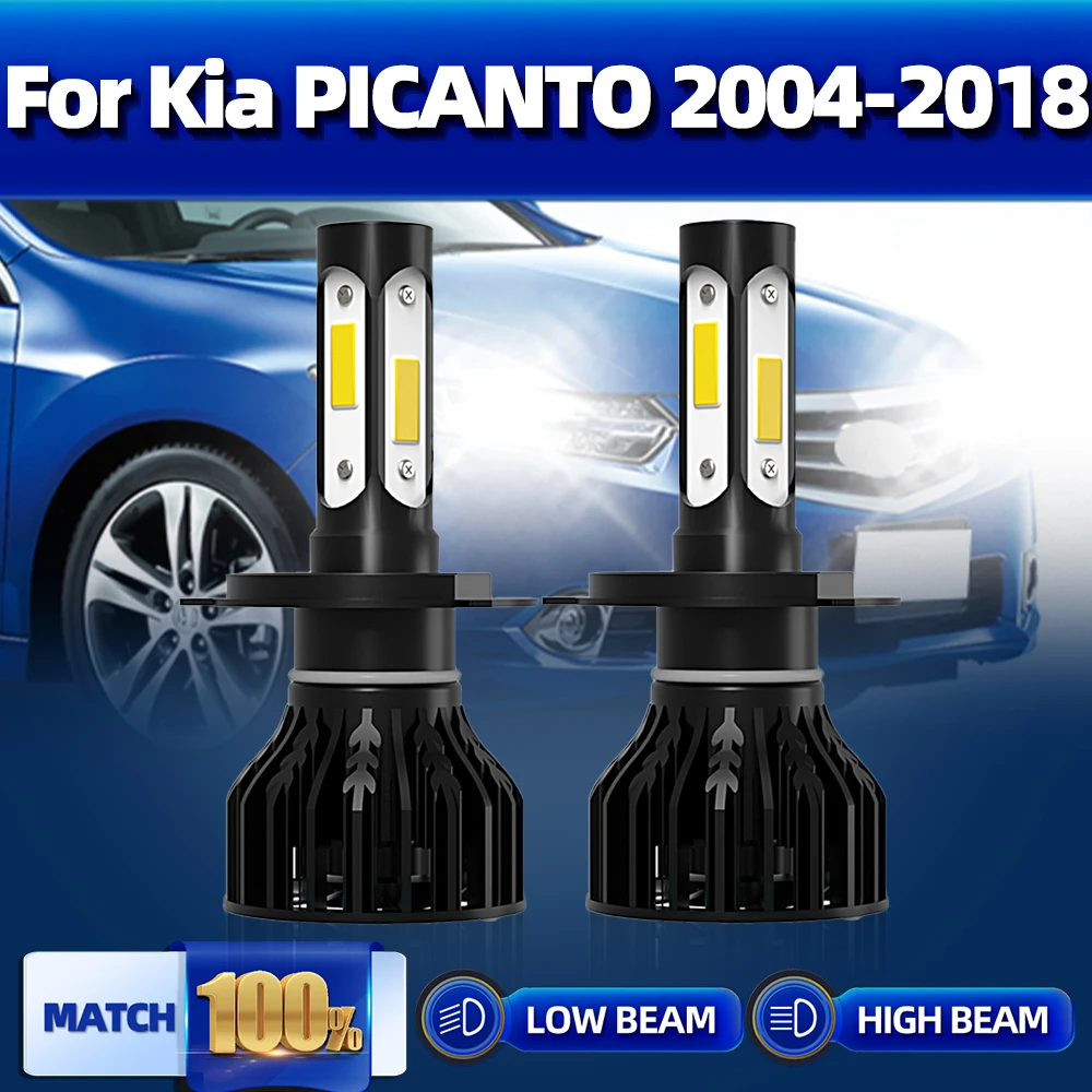 

H4 светодиодный фары лампы 20000LM дальнего и ближнего света авто фары 6000K для Kia PICANTO 2004-2011 2012 2013 2014 2015 2016 2017 2018