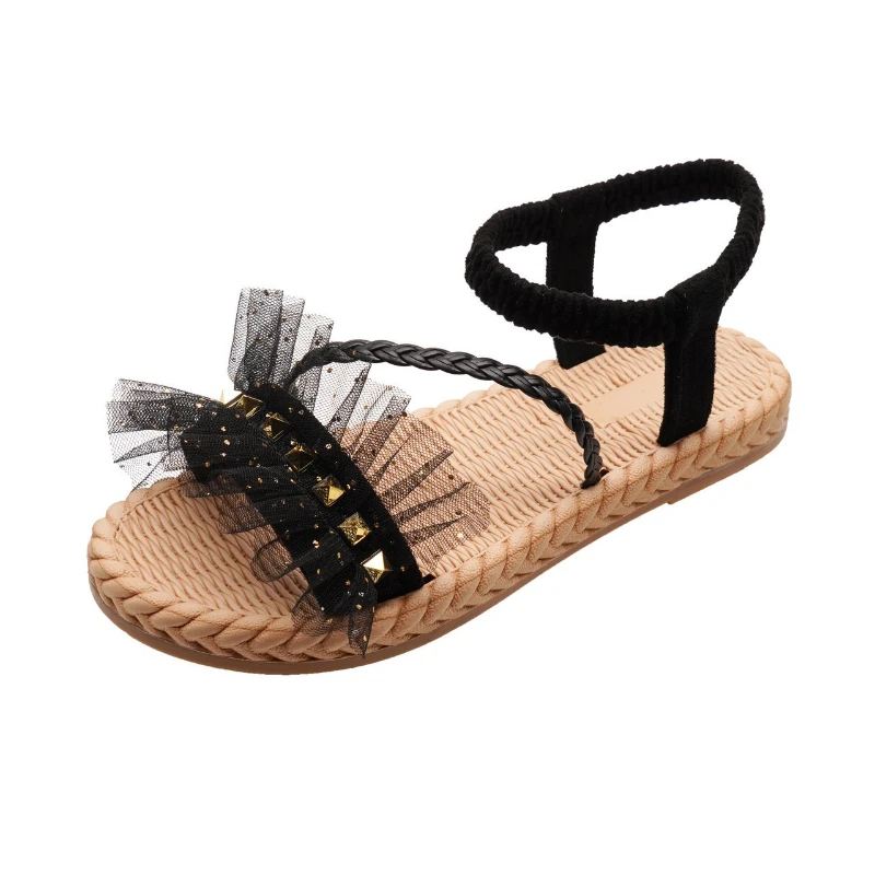 

Flat bottomed shoes for women sandals summer shoes woven sandals beach vacation shoes chaussures femme platform sandals Size 43