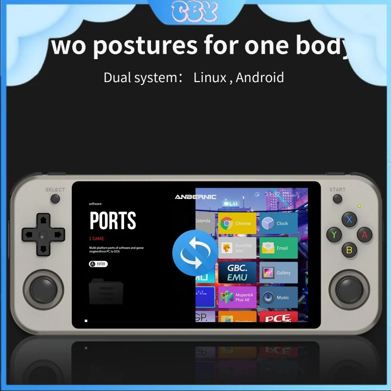 Портативная игровая консоль Rg552 Android двойная система большой экран 5 36 дюйма
